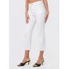 image:imageSidefeel Womens Capri Jeans High Waist Stretchy Skinny Jeans Casual Summer Trendy Cropped Pants with Welt PocketsCream White