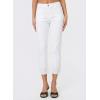 image:imageSidefeel Womens Capri Jeans High Waist Stretchy Skinny Jeans Casual Summer Trendy Cropped Pants with Welt PocketsCream White