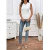 image:imageSidefeel Womens Tank Tops Casual Summer Sleeveless Crew Neck Ribbed Knit Trendy Ruffle Hem Slim Fitted Sweaters TopWhite