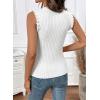 image:imageSidefeel Womens Tank Tops Casual Summer Sleeveless Crew Neck Ribbed Knit Trendy Ruffle Hem Slim Fitted Sweaters TopWhite