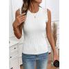 image:imageSidefeel Womens Tank Tops Casual Summer Sleeveless Crew Neck Ribbed Knit Trendy Ruffle Hem Slim Fitted Sweaters TopWhite