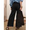 image:imageSidefeel Womens Wide Leg Embroidered Jeans High Waisted Stretchy Straight Leg Loose Fit Ankle Denim PantsBlack