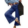 image:imageSidefeel Womens Wide Leg Embroidered Jeans High Waisted Stretchy Straight Leg Loose Fit Ankle Denim PantsBluing