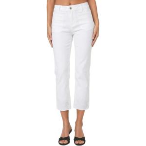 image:imageSidefeel Womens Capri Jeans High Waist Stretchy Skinny Jeans Casual Summer Trendy Cropped Pants with Welt PocketsCream White