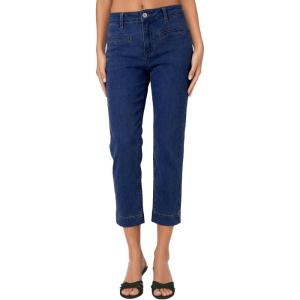 image:imageSidefeel Womens Capri Jeans High Waist Stretchy Skinny Jeans Casual Summer Trendy Cropped Pants with Welt PocketsDark Blue