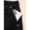 image:imageSidefeel Womens Jean Shorts High Waisted Stretchy Wide Leg Bermuda Denim Shorts Casual Loose Fit Summer Jorts with PocketsBlack