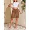 image:imageSidefeel Womens Jean Shorts High Waisted Stretchy Wide Leg Bermuda Denim Shorts Casual Loose Fit Summer Jorts with PocketsBrown