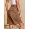 image:imageSidefeel Womens Jean Shorts High Waisted Stretchy Wide Leg Bermuda Denim Shorts Casual Loose Fit Summer Jorts with PocketsBrown