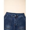 image:imageSidefeel Womens Jean Shorts High Waisted Stretchy Wide Leg Bermuda Denim Shorts Casual Loose Fit Summer Jorts with PocketsDark Blue
