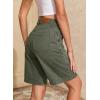 image:imageSidefeel Womens Jean Shorts High Waisted Stretchy Wide Leg Bermuda Denim Shorts Casual Loose Fit Summer Jorts with PocketsGreen