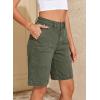 image:imageSidefeel Womens Jean Shorts High Waisted Stretchy Wide Leg Bermuda Denim Shorts Casual Loose Fit Summer Jorts with PocketsGreen