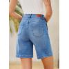 image:imageSidefeel Womens Jean Shorts High Waisted Stretchy Wide Leg Bermuda Denim Shorts Casual Loose Fit Summer Jorts with PocketsLight Blue