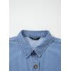 image:imageSidefeel Womens Button Down Denim Shirt Collared Short Sleeve Jean Shirt Blouse with PocketsBeau Blue