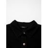 image:imageSidefeel Womens Button Down Denim Shirt Collared Short Sleeve Jean Shirt Blouse with PocketsBlack