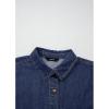 image:imageSidefeel Womens Button Down Denim Shirt Collared Short Sleeve Jean Shirt Blouse with PocketsDark Blue
