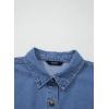 image:imageSidefeel Womens Button Down Denim Shirt Collared Short Sleeve Jean Shirt Blouse with PocketsIceland Blue