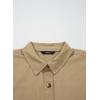 image:imageSidefeel Womens Button Down Denim Shirt Collared Short Sleeve Jean Shirt Blouse with PocketsKhaki