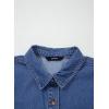 image:imageSidefeel Womens Button Down Denim Shirt Collared Short Sleeve Jean Shirt Blouse with PocketsLight Blue