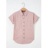 image:imageSidefeel Womens Button Down Denim Shirt Collared Short Sleeve Jean Shirt Blouse with PocketsPink