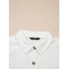 image:imageSidefeel Womens Button Down Denim Shirt Collared Short Sleeve Jean Shirt Blouse with PocketsWhite