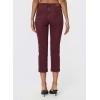 image:imageSidefeel Womens Capri Jeans High Waist Stretchy Skinny Jeans Casual Summer Trendy Cropped Pants with Welt PocketsBurgundy
