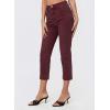 image:imageSidefeel Womens Capri Jeans High Waist Stretchy Skinny Jeans Casual Summer Trendy Cropped Pants with Welt PocketsBurgundy