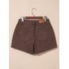 image:imageSidefeel Womens Jean Shorts High Waisted Stretchy Casual Side Seam Denim ShortsCoffee