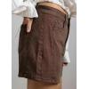 image:imageSidefeel Womens Jean Shorts High Waisted Stretchy Casual Side Seam Denim ShortsCoffee