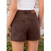 image:imageSidefeel Womens Jean Shorts High Waisted Stretchy Casual Side Seam Denim ShortsCoffee