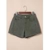 image:imageSidefeel Womens Jean Shorts High Waisted Stretchy Casual Side Seam Denim ShortsGreen