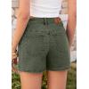 image:imageSidefeel Womens Jean Shorts High Waisted Stretchy Casual Side Seam Denim ShortsGreen