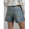 image:imageSidefeel Womens Jean Shorts High Waisted Stretchy Casual Side Seam Denim ShortsLight Retro Blue