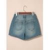 image:imageSidefeel Womens Jean Shorts High Waisted Stretchy Casual Side Seam Denim ShortsLight Retro Blue