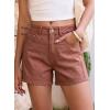 image:imageSidefeel Womens Jean Shorts High Waisted Stretchy Casual Side Seam Denim ShortsMineral Red