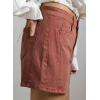 image:imageSidefeel Womens Jean Shorts High Waisted Stretchy Casual Side Seam Denim ShortsMineral Red