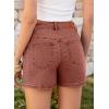 image:imageSidefeel Womens Jean Shorts High Waisted Stretchy Casual Side Seam Denim ShortsMineral Red