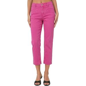 image:imageSidefeel Womens Capri Jeans High Waist Stretchy Skinny Jeans Casual Summer Trendy Cropped Pants with Welt PocketsHot Pink