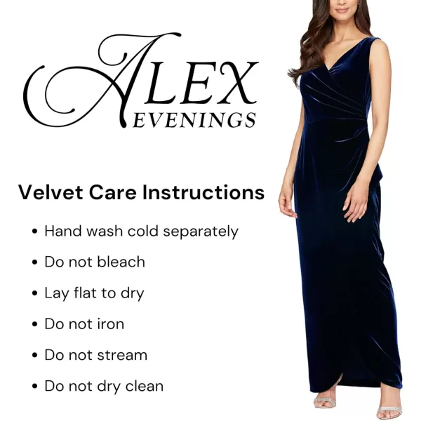 Alex Evenings Womens Long Fit and Flare Mother of The Bride Dress with Heat Set llusion Flutter Sleeves and Front Slit Navy Velvet