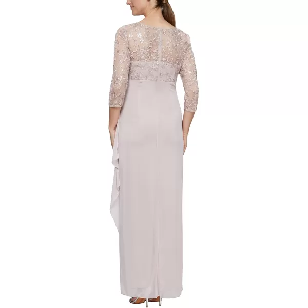 Alex Evenings Womens Long Lace Top Empire Waist DressFaded Rose