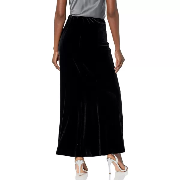 Alex Evenings Womens Long Maxi Skirt Regular and PetiteBlack Velvet Fishtail