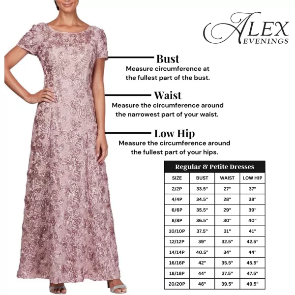 Alex Evenings Womens Long Rosette Lace Cap Sleeve GownEggplant