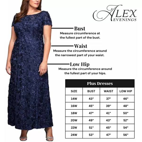 Alex Evenings Womens Plus Size Fit and Flare Mother of The Bride Dress with Heat Set llusion Flutter Sleeves and Front Slit Navy Velvet