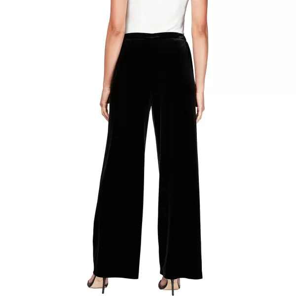 Alex Evenings Womens Straight Leg Full Length Velvet Dress Pant Regular PetiteBlack Velvet Wide Leg