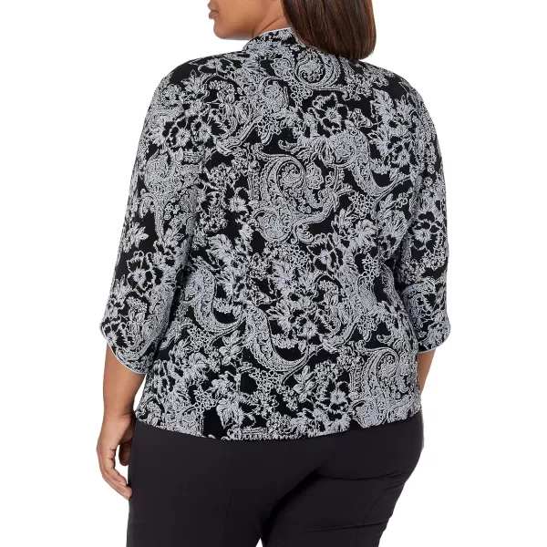 Alex Evenings Womens Top and Jacket SetBlackHydrangea