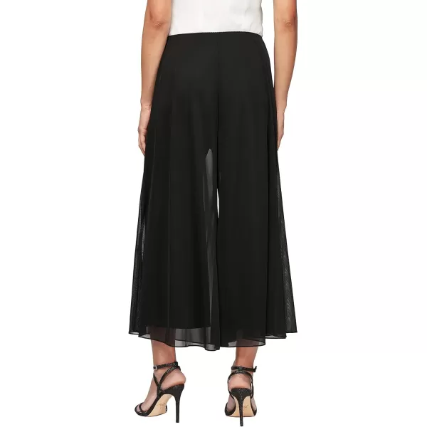 Alex Evenings Womens Wide Leg Chiffon Dress Pant for Mother of The Bride Elegant Party Outfit Petite and Regular SizesBlack Mesh Cropped