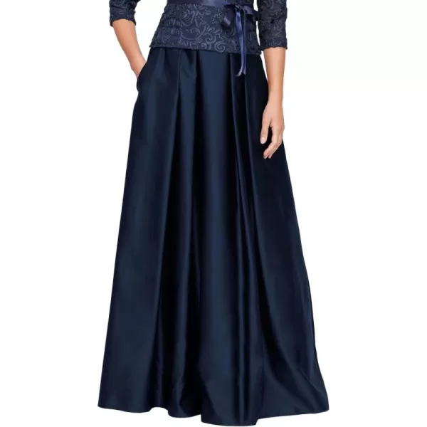 Alex Evenings Womens Full Length Formal Maxi SkirtDark Navy Satin