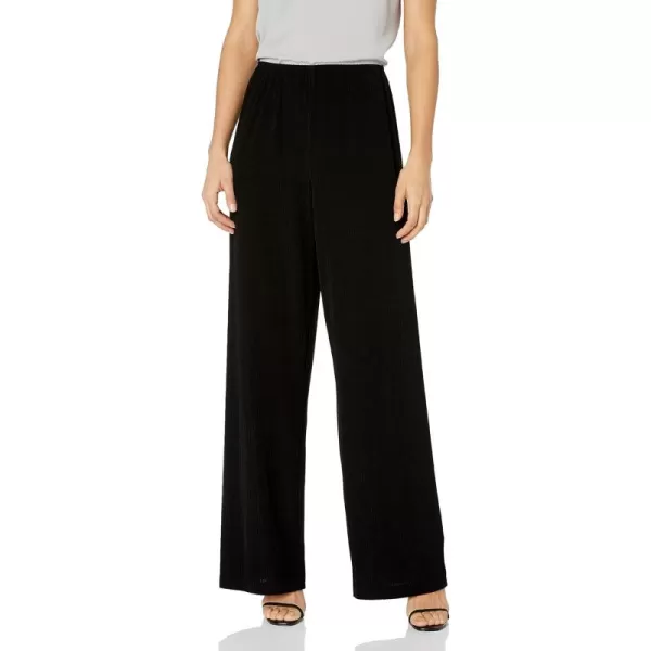 Alex Evenings Womens Full Length Straight Leg Dress Pant Regular and PetiteBlack Micro Pleat