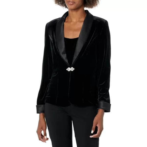 Alex Evenings Womens Jacket and Scoop Tank Top Velvet Twinset Petite RegularBlack and Black Velvet