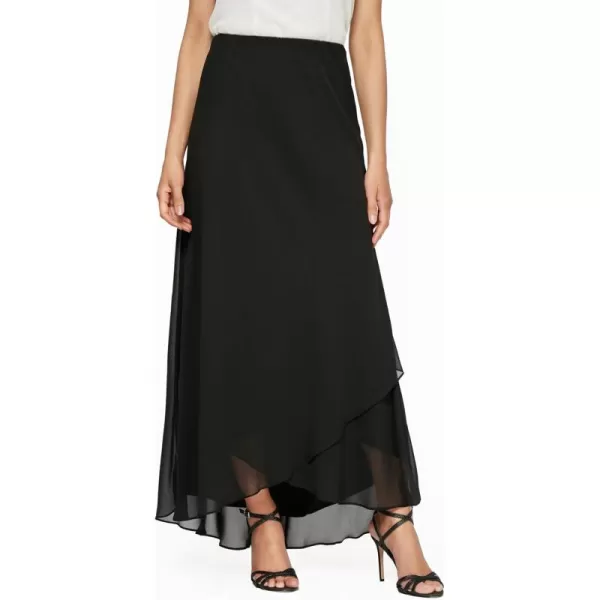 Alex Evenings Womens Long Maxi Skirt Regular and PetiteBlack