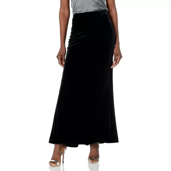 Alex Evenings Womens Long Maxi Skirt Regular and PetiteBlack Velvet Fishtail